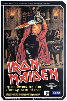 IRON MAIDEN - Stockholm 28 Jun Konsertaffisch (2003) 