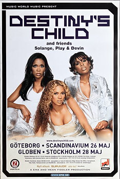 DESTINY'S CHILD - Göteborg + Stockholm  26+28 Maj Konsertaffisch (2002) 