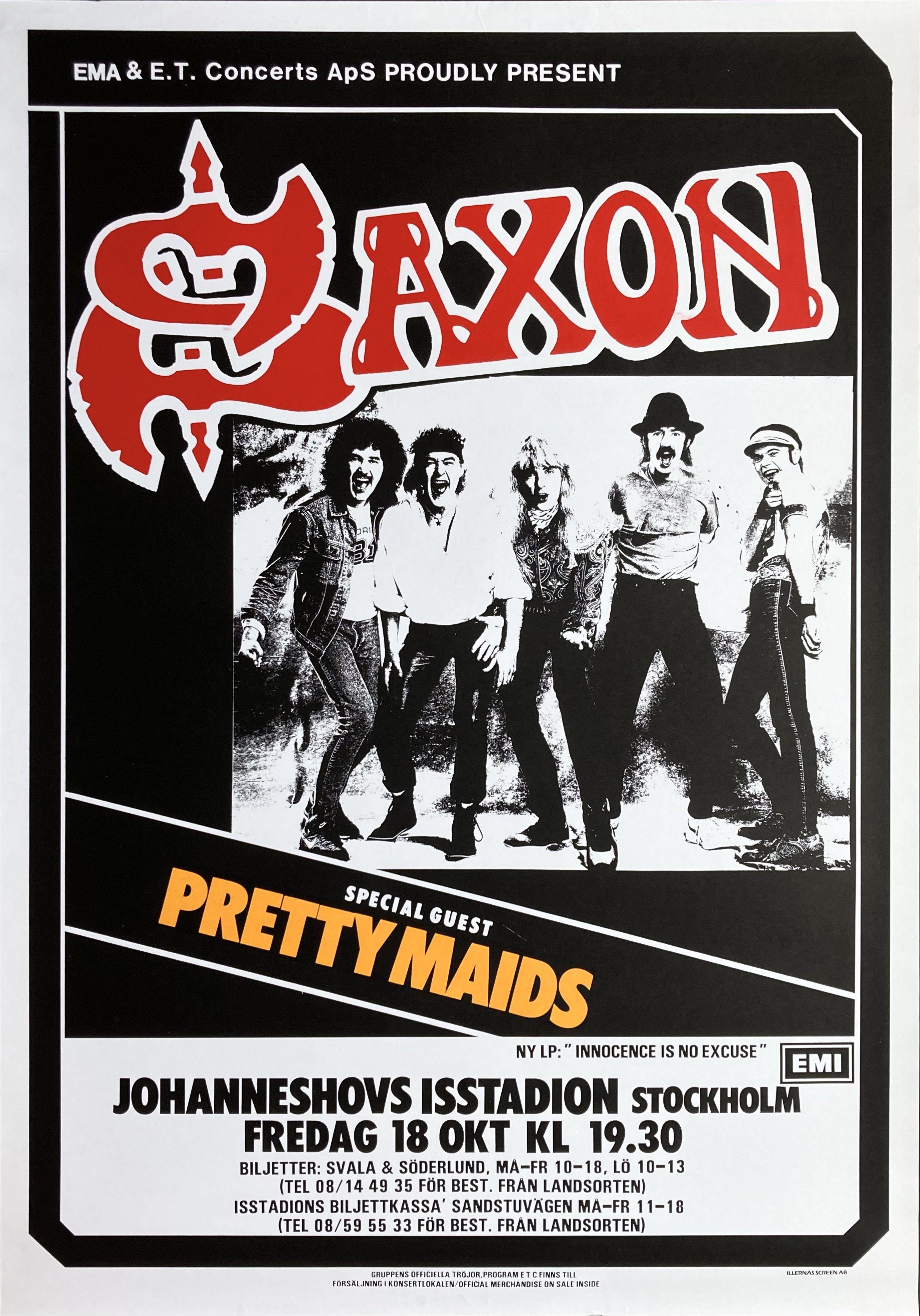 SAXON - Stockholm 18 Okt Konsertaffisch (1985)