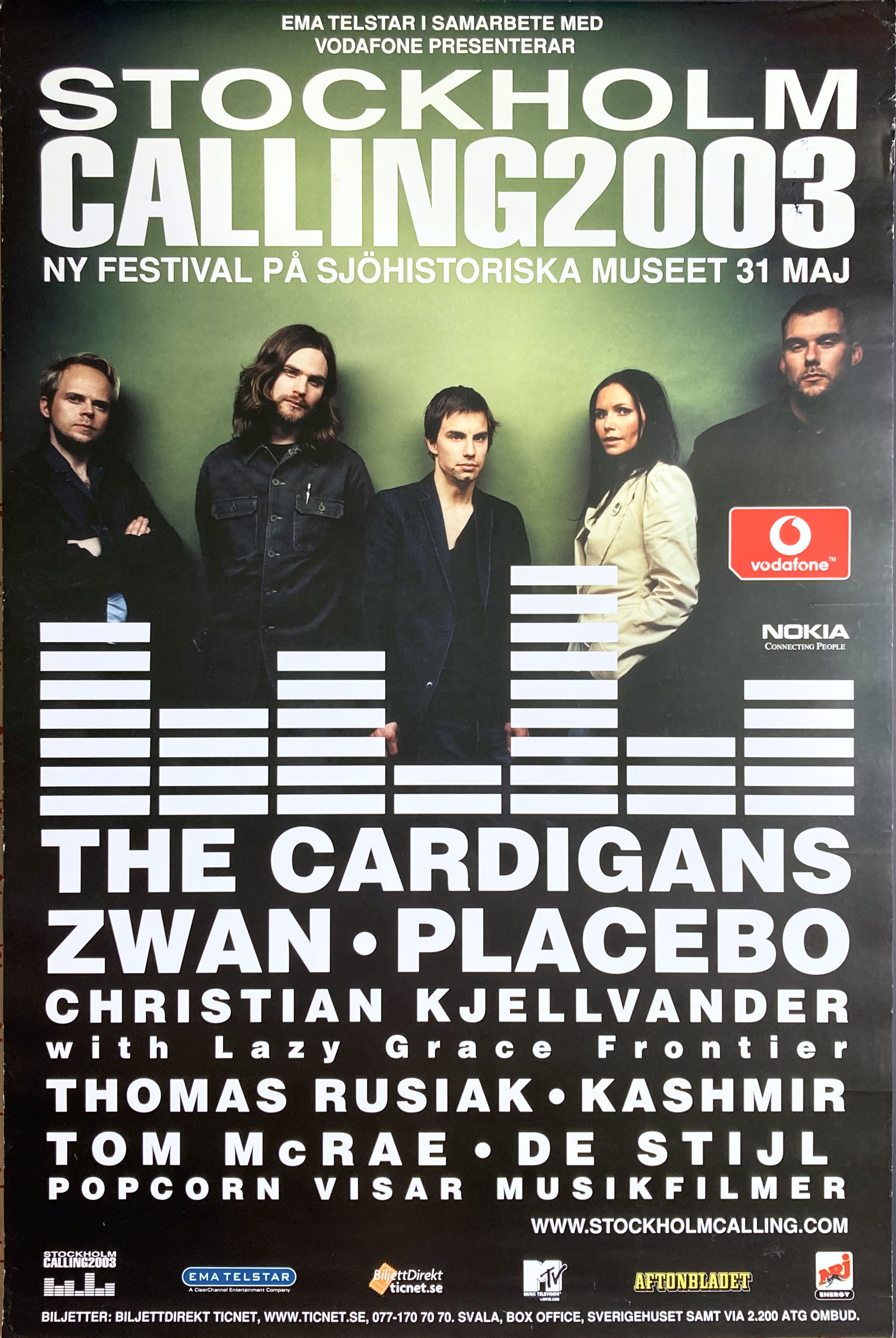 STOCKHOLM CALLING 2003 with The CARDIGANS a.o - Stockholm  31 May Concert poster (2003) 