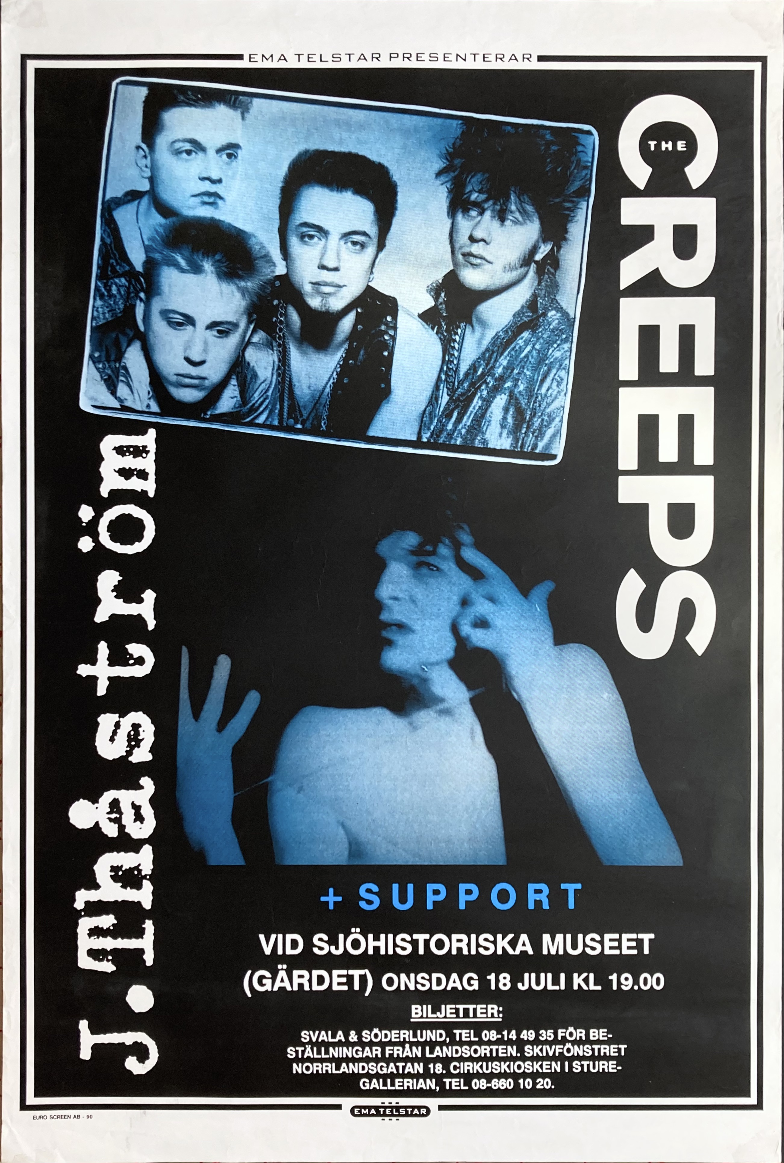 THÅSTRÖM + THE CREEPS - Stockholm 18 Jul Konsertaffisch (1990)