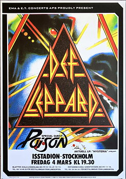 DEF LEPPARD - Stockholm 4 Mar Konsertaffisch (1988)