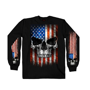 Patriotic Skull Long Sleeves T-shirt.