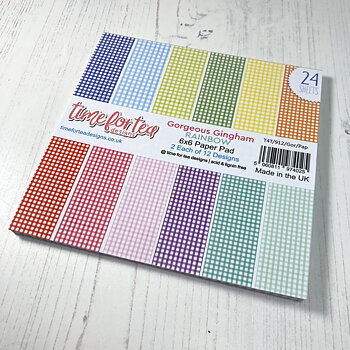  TIME FOR TEA DESIGNS-Gorgeous Gingham Rainbow 6x6 Inch Paper Pack 