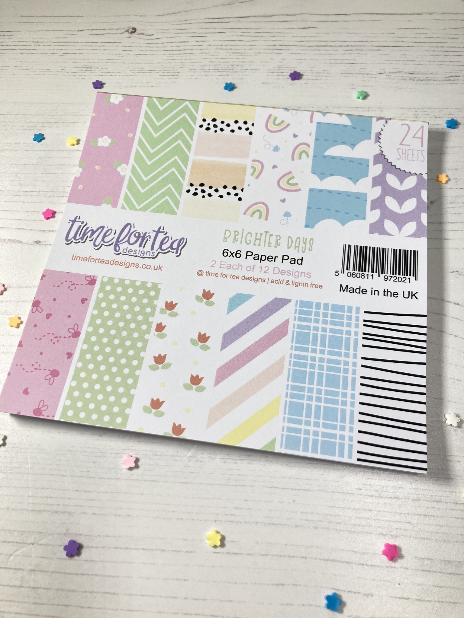  TIME FOR TEA DESIGNS-Brighter Days 6x6 Inch Paper Pack 