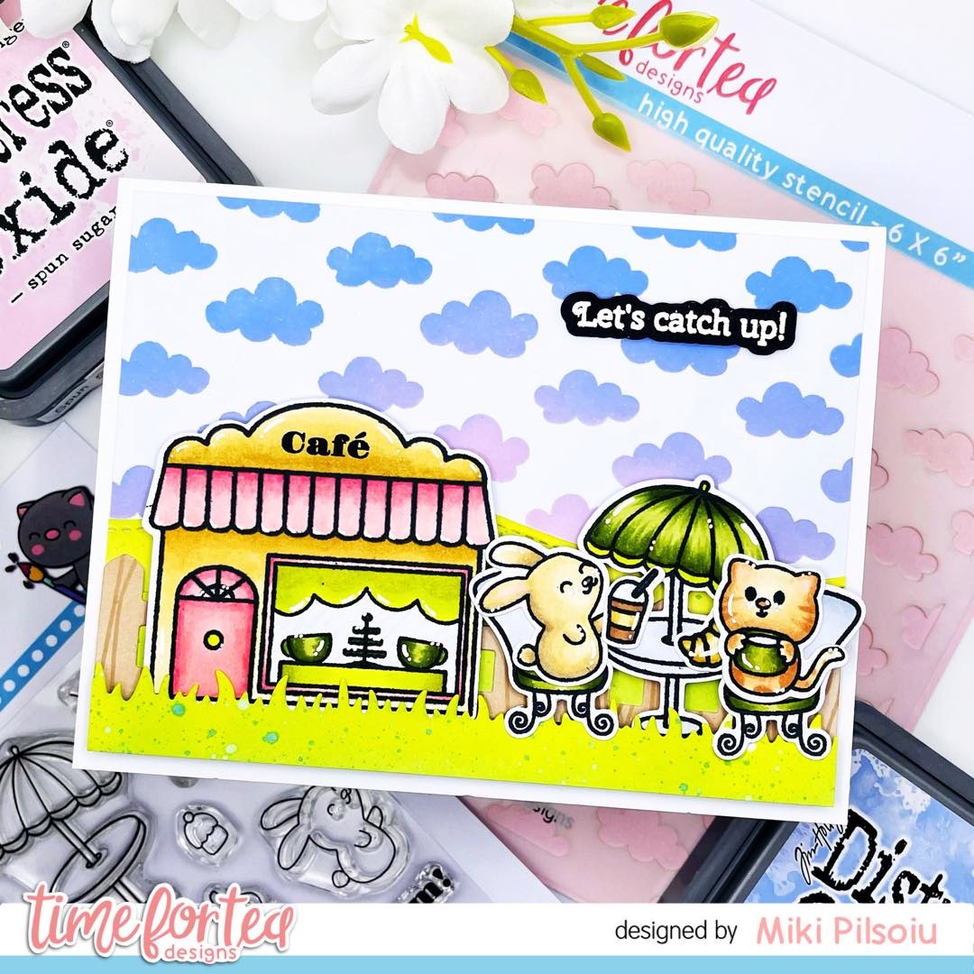 TIME FOR TEA DESIGNS -Cafe Critters Clear Stamps  - 6
