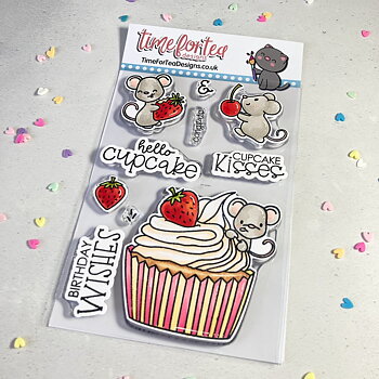 TIME FOR TEA DESIGNS-Hello Cupcake Clear Stamps