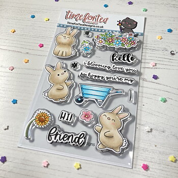 TIME FOR TEA DESIGNS- Bloomimg Bunnies Clear Stamps 
