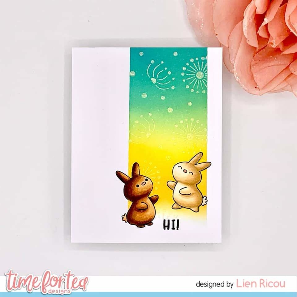 TIME FOR TEA DESIGNS- Bloomimg Bunnies Clear Stamps  - 3