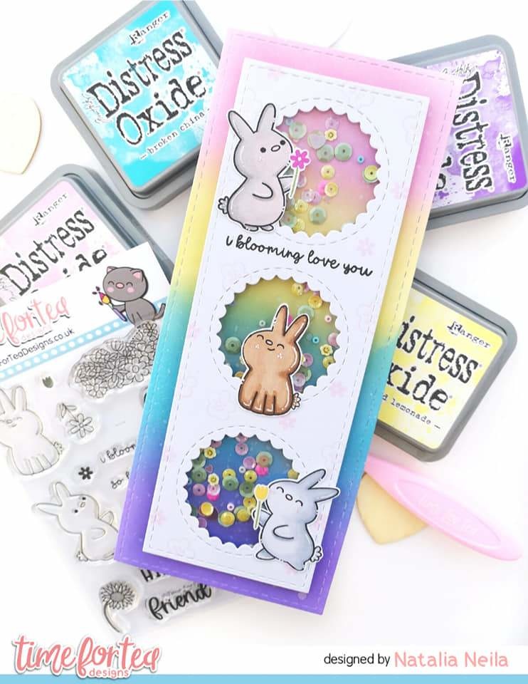 TIME FOR TEA DESIGNS- Bloomimg Bunnies Clear Stamps  - 2