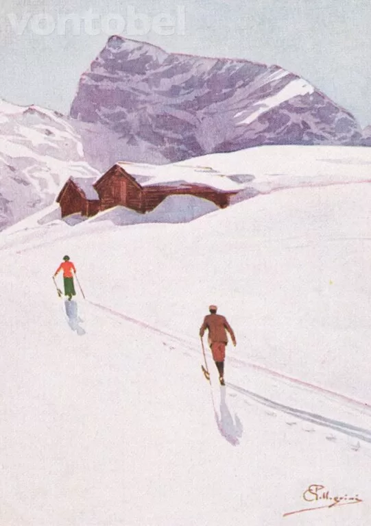 Hiking in the Mountains Near Engelberg, Postcard