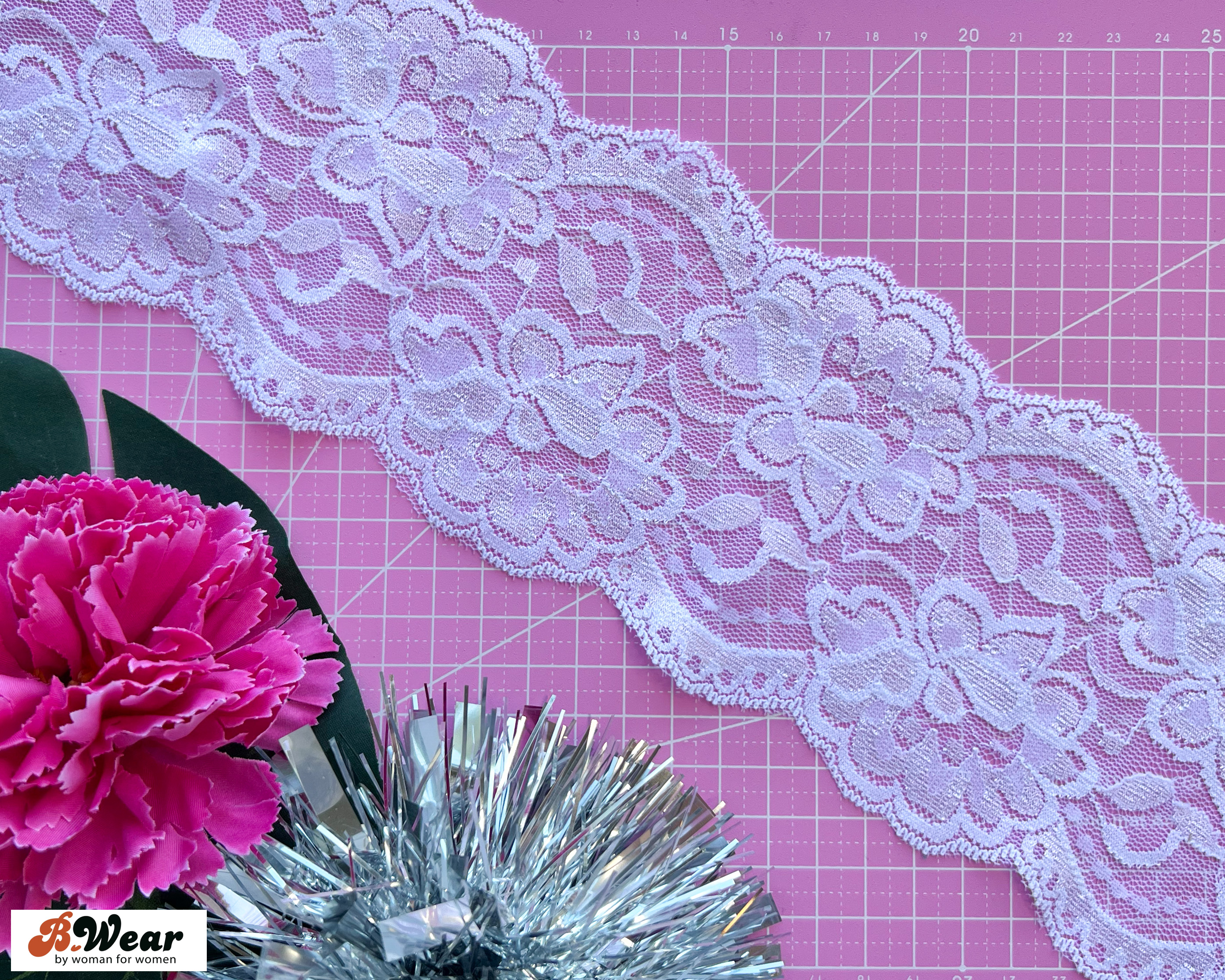 Stretch lace 9 cm - White