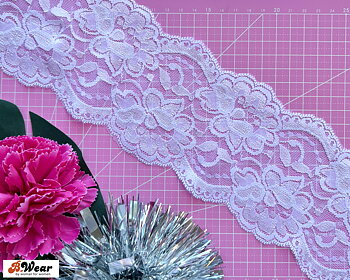 Stretch lace 9 cm - White