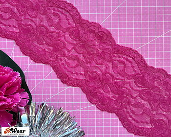 Stretch lace 9 cm - Fuchsia