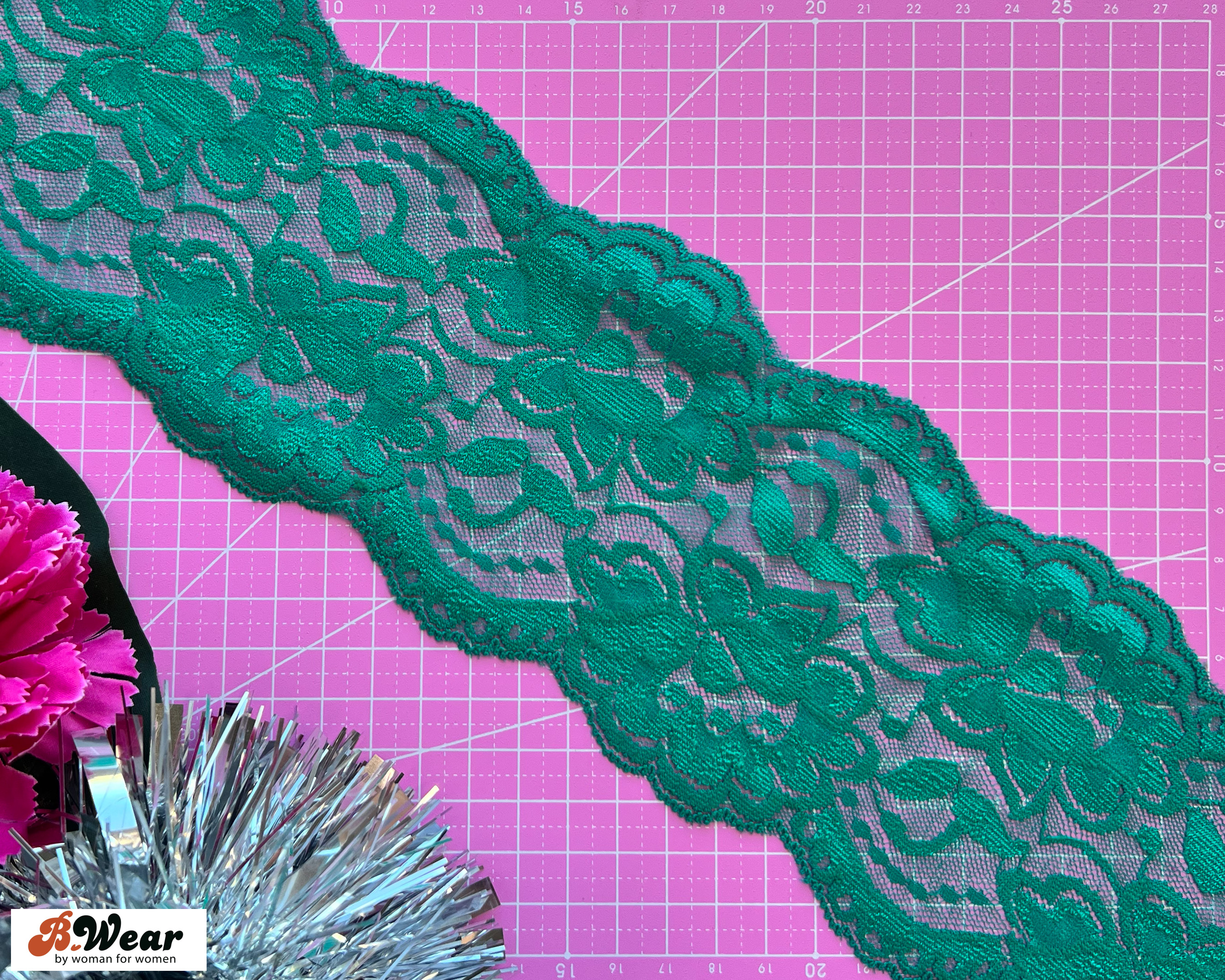 Stretch lace 9 cm - Green