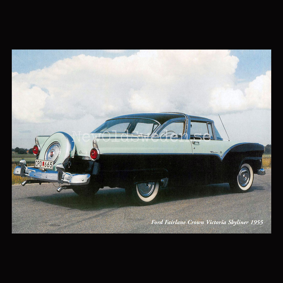Ford Fairlane Crown Victoria Skyliner 1955 - Vykort A5