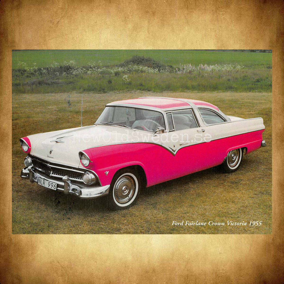 Ford Fairlane Crown Victoria 1955 - Vykort A5 - 2