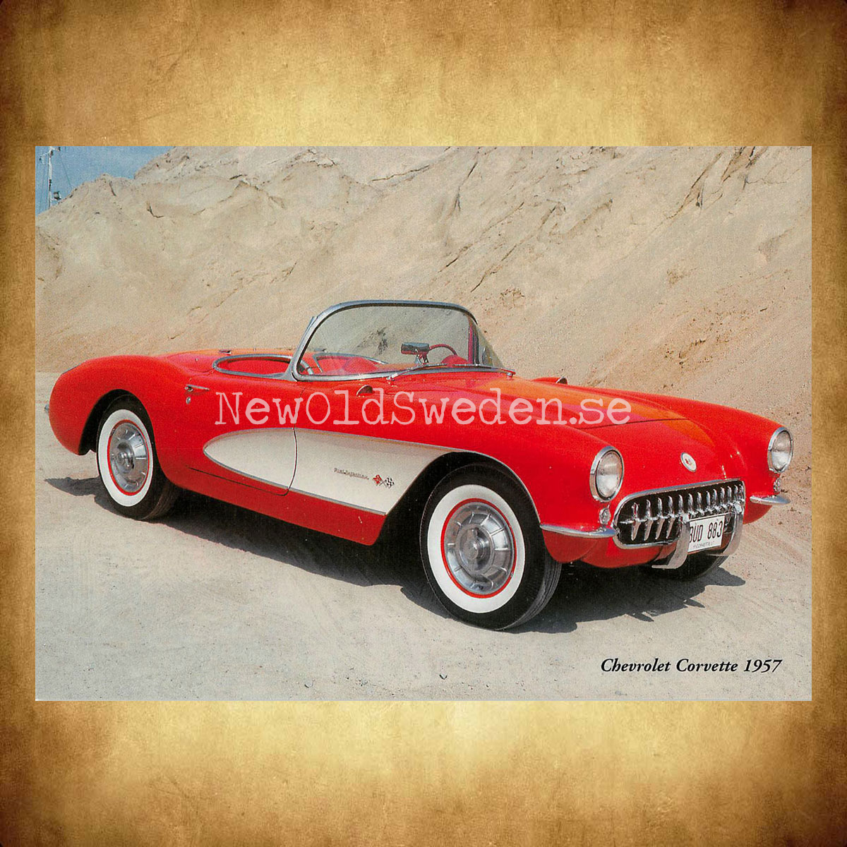 Chevrolet Corvette 1957 - Vykort A5 - 2