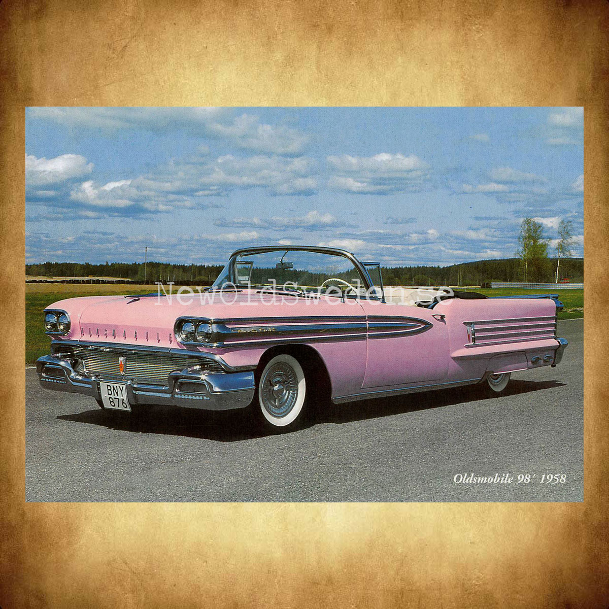 Oldsmobile 98' 1958 - Vykort A5 - 2