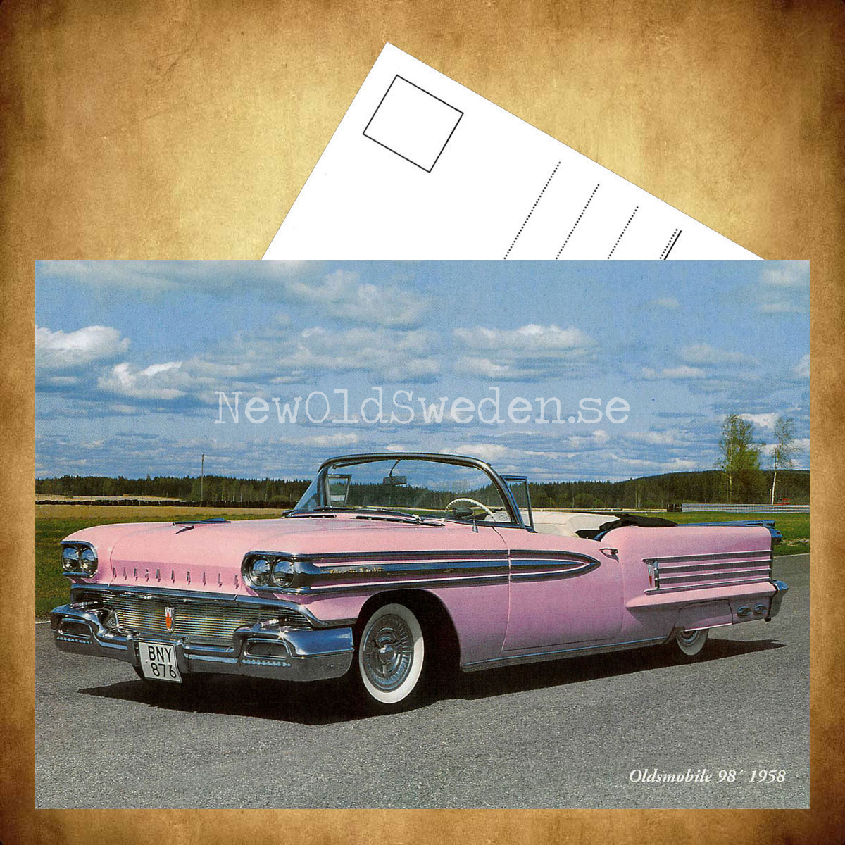 Oldsmobile 98' 1958 - Vykort A5 - 3