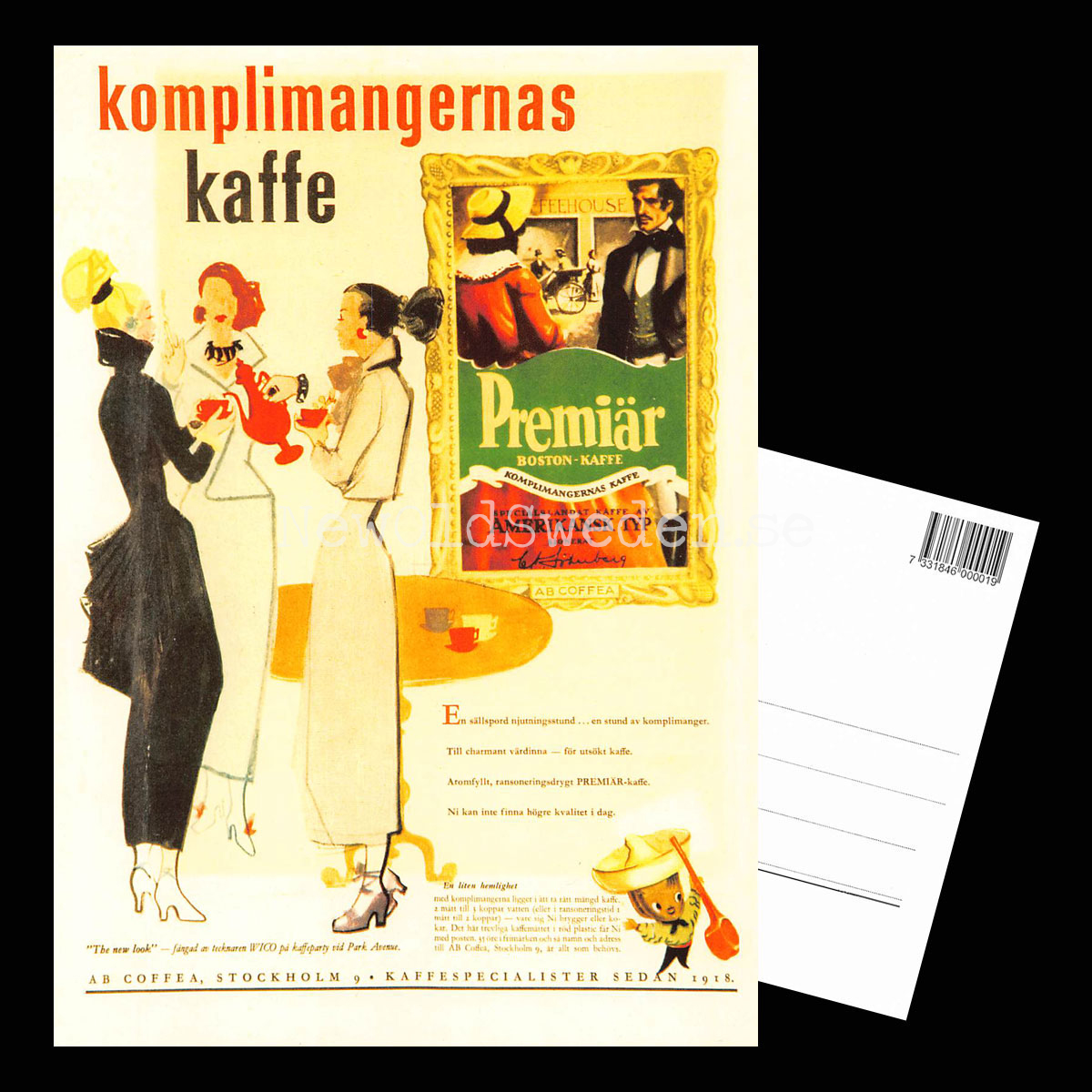 Coffea Stockholm - Premiär kaffe - Vykort A5 - 3