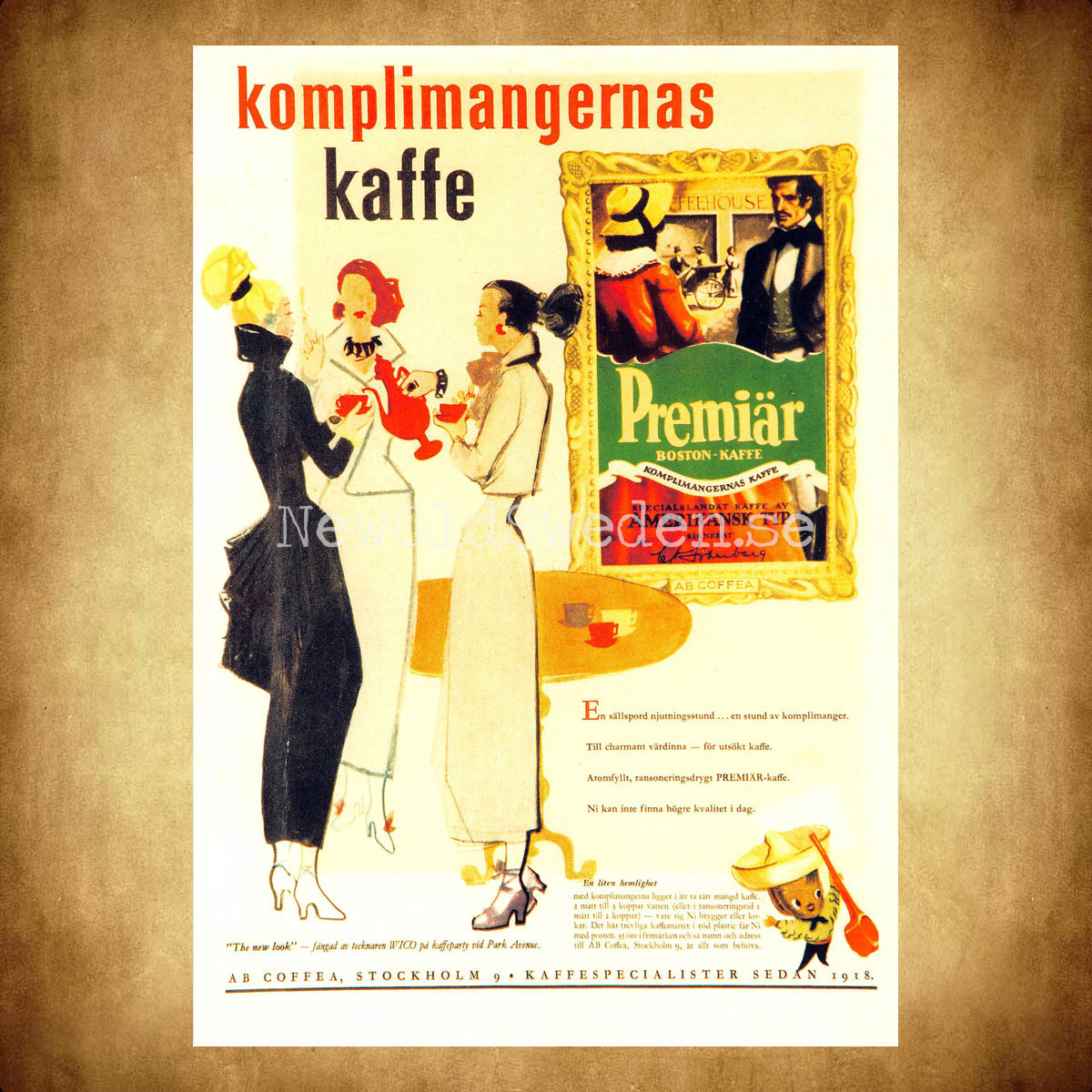 Coffea Stockholm - Premiär kaffe - Vykort A5 - 2