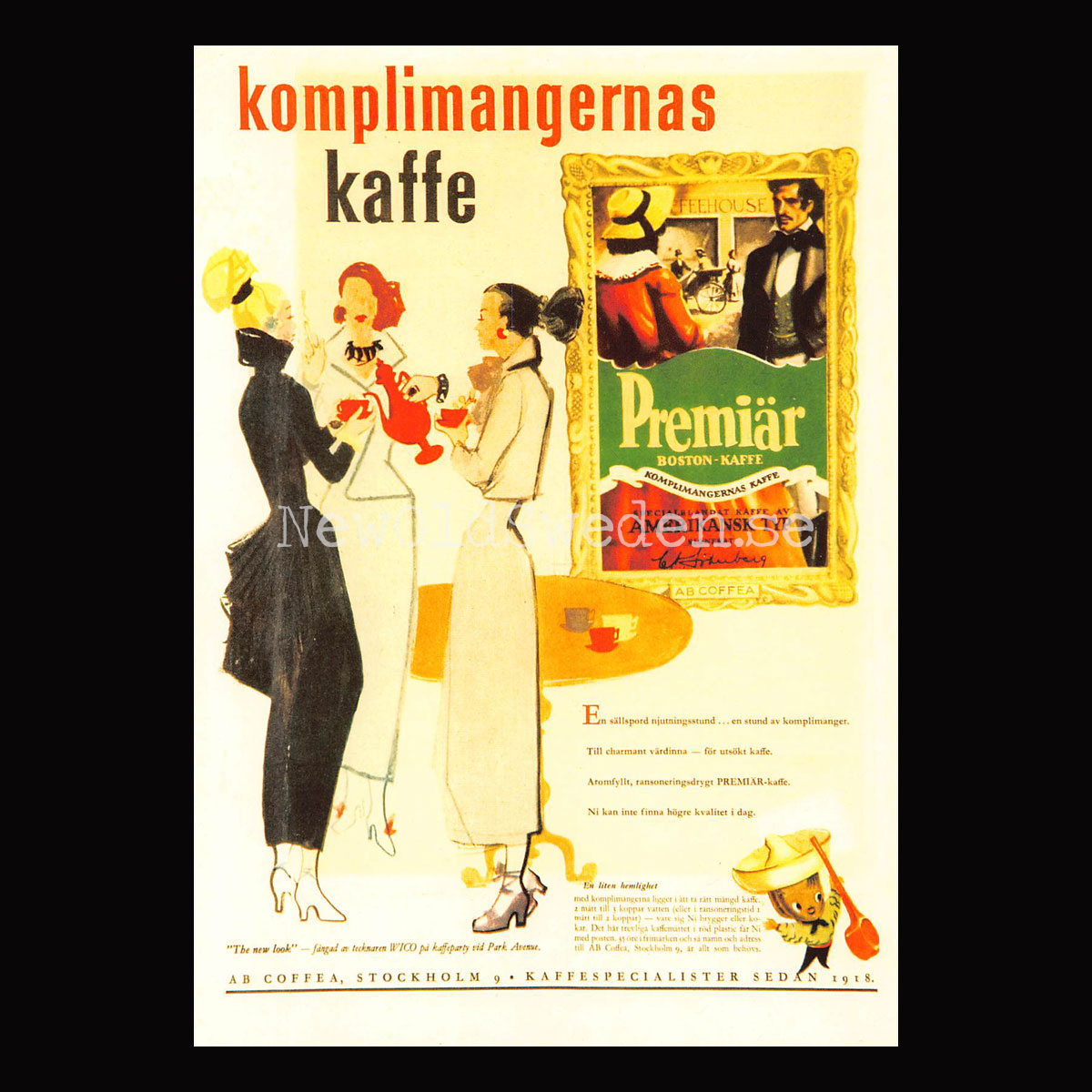 Coffea Stockholm - Premiär kaffe - Vykort A5