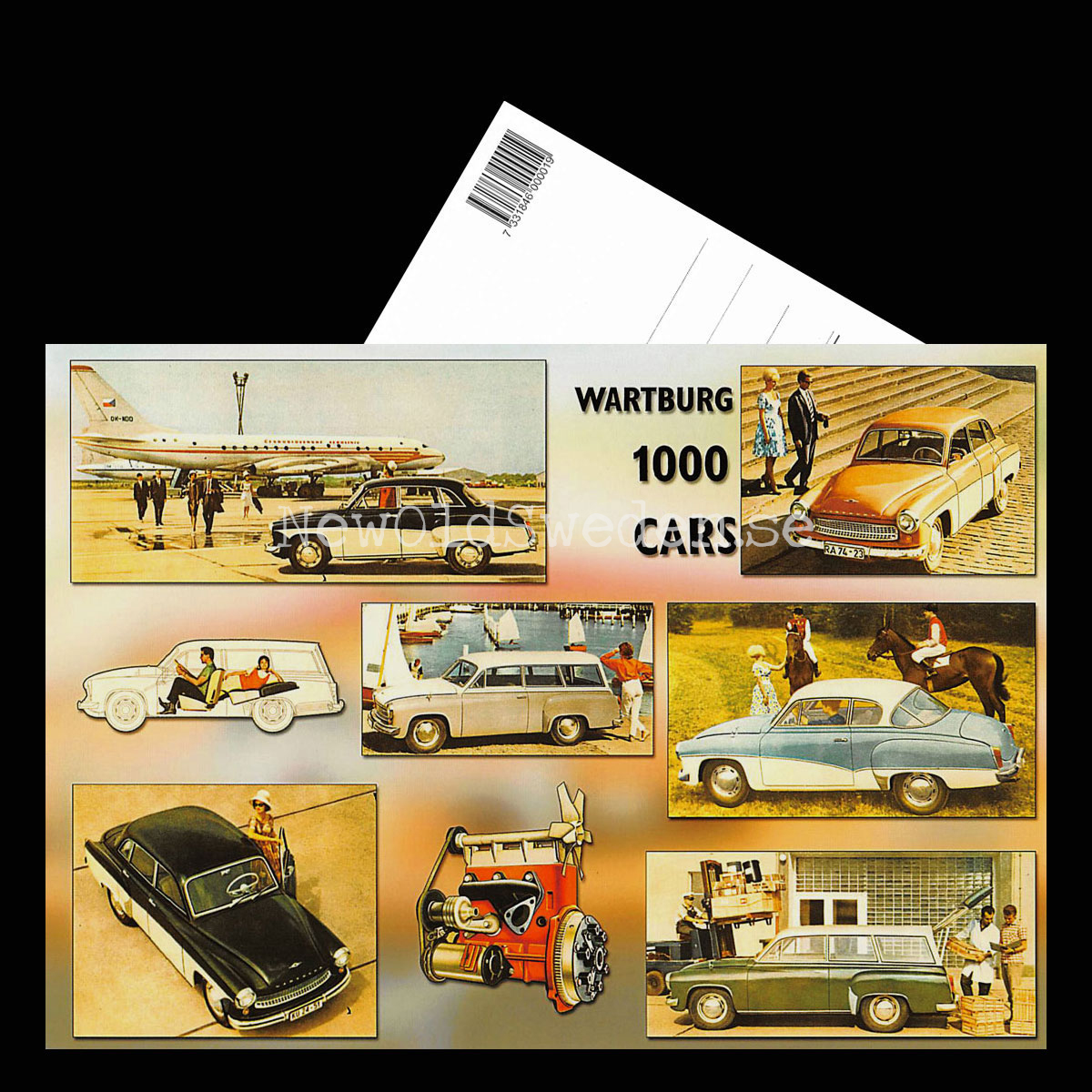 WARTBURG 1000 CARS ca. 1963 - Vykort A5 - 3