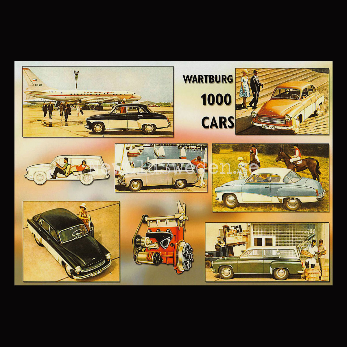 WARTBURG 1000 CARS ca. 1963 - Vykort A5