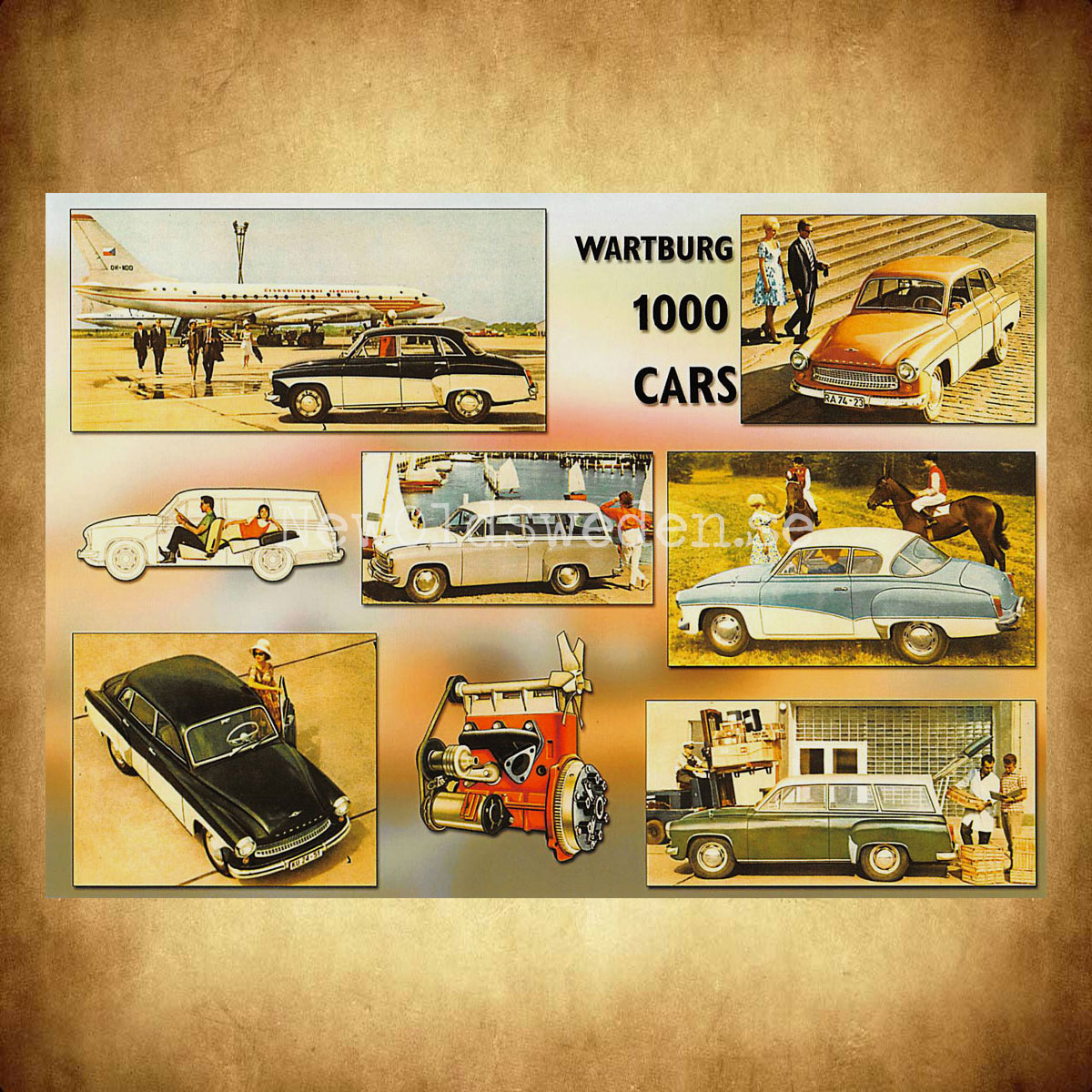 WARTBURG 1000 CARS ca. 1963 - Vykort A5 - 2