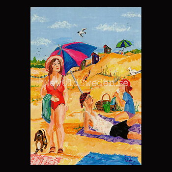 Anne Eskola - På stranden - Vykort A5