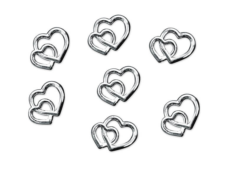 Hjärtan i silver | 25-pack | Pysseldetaljer