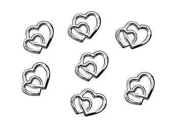 Hjärtan i silver | 25-pack | Pysseldetaljer