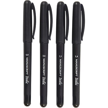 Kalligrafipennor - Tusch - 1,4-4,8 mm - 4 st