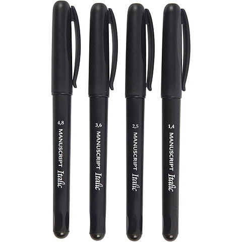 Kalligrafipennor - Tusch - 1,4-4,8 mm - 4 st