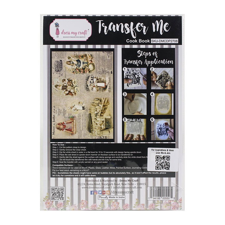 Dress My Craft Transfer Me Sheet - Cook Book