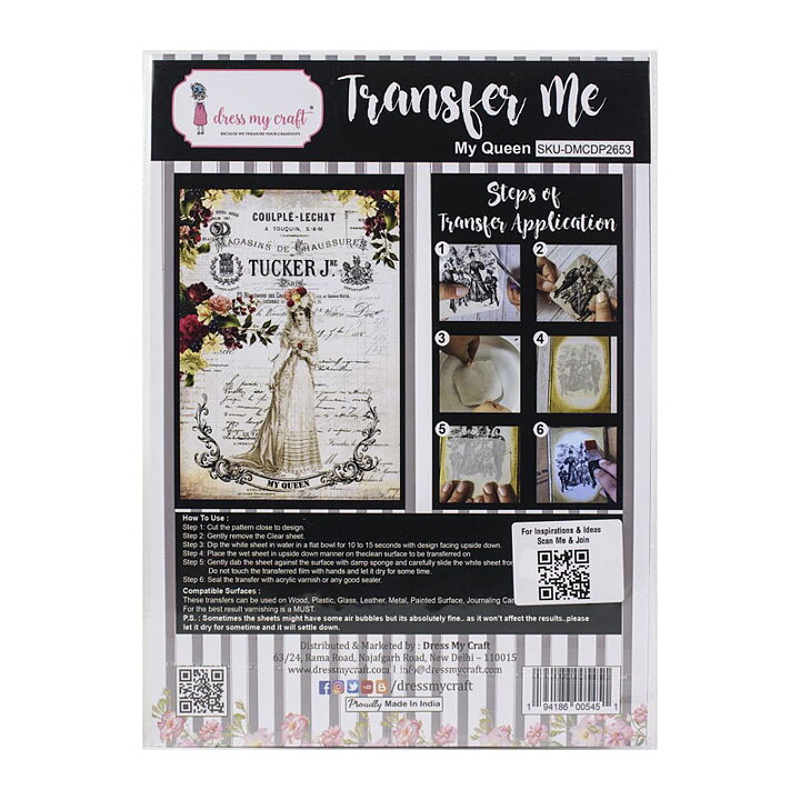 Dress My Craft Transfer Me Sheet - My Queen