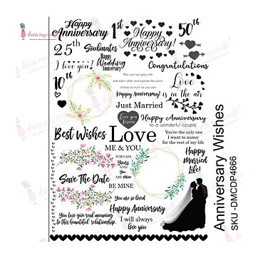 Dress My Craft Transfer Me Sheet - Anniversary Wishes