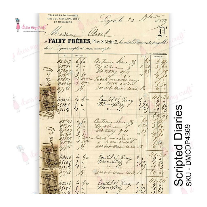 Dress My Craft Transfer Me Sheet - Scripted Diaries