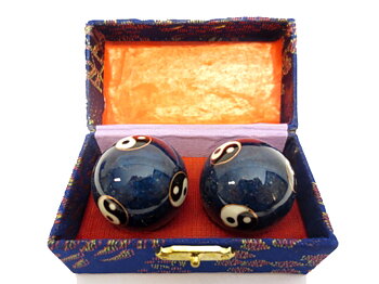 Kinesiska Hälsokulor - Blå Yin Yang - 37mm