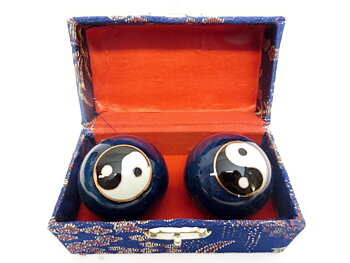 Kinesiska Hälsokulor - Blå Yin Yang - 42mm