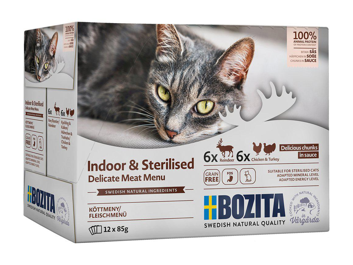 Bozita Feline i sås, Innekatt, 12 x 85 gram