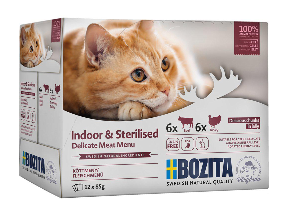 Bozita Feline i gele, Innekatt, 12 x 85 gram