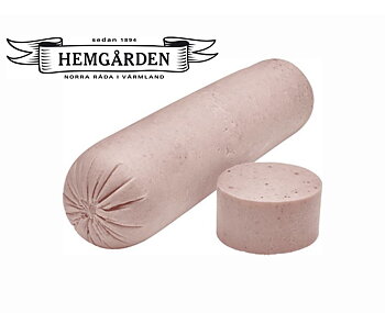 Hemgården köttkorv, kokt rak 900 g. Jmf-pris kr/kg: