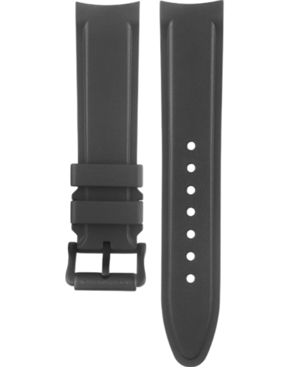 201848 Sjöö Sandström svart gummiband med svart C-spänne 22 mm