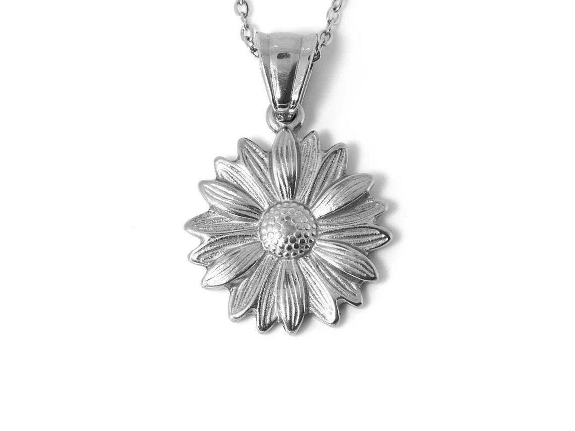 Blomma Halsband i Rostfritt Stål, Blomster Hänge, Natur Smycke