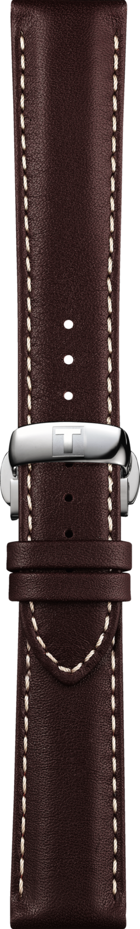 T600043752 Tissot brunt läderband med C-spänne