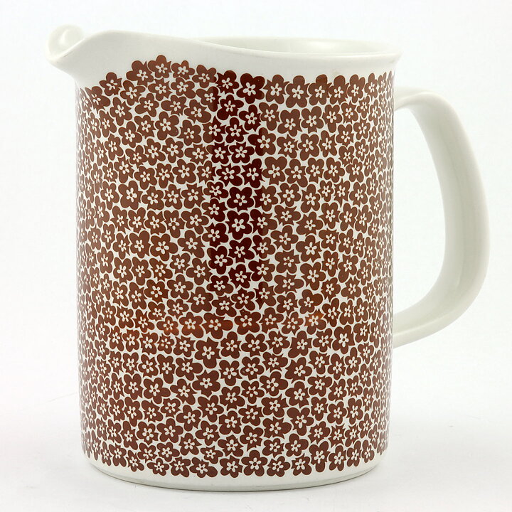 Peter Winquist (Faenza 1970) Pitcher with Brown Flower Patterns 19/16 cm
