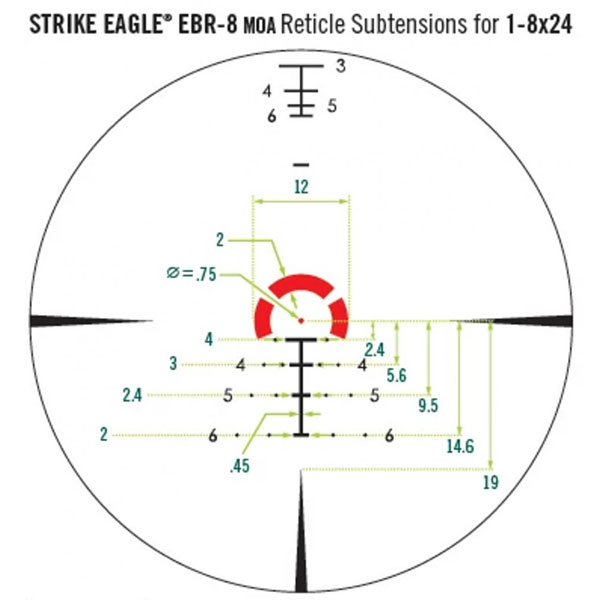 Vortex Strike Eagle 1-8x24 FFP riktm EBR-8 (Moa) Belyst - 2