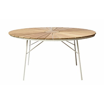 Runt teakbord  150 cm Ellen teak / vit Cinas
